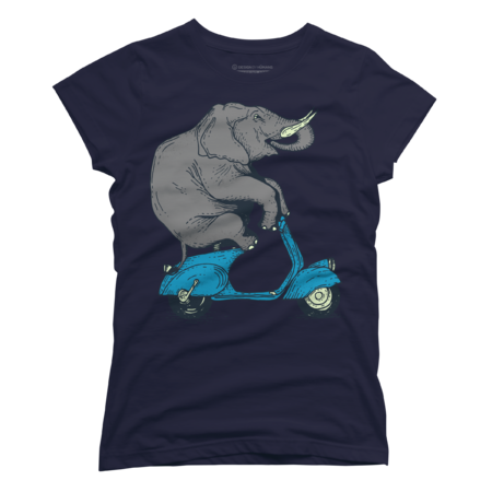 Elephant on classic motorbike