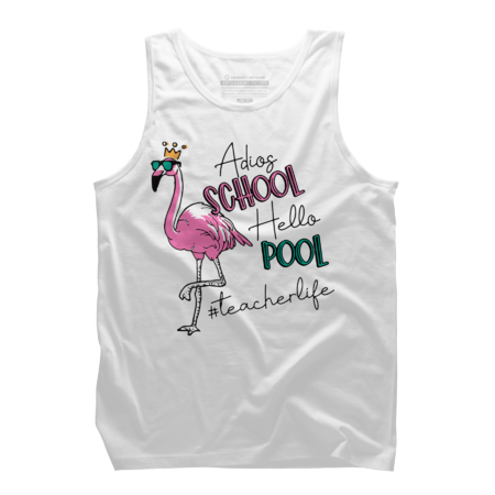 Funny Pool Flamingo Teacher Adios School Teacher Life Sunset