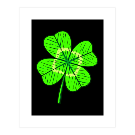 Minimalist four leaf clover for Irish St Patrick's Day