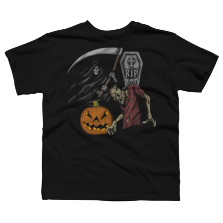 Scary pumpkin zombie Halloween grim reaper Trick or treat by BoogieCreates