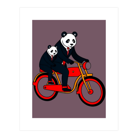 Panda Riding a Motorbike by Trenux