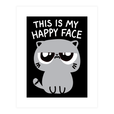 This Is My Happy Face Funny Mad Cat by PolySciGuy