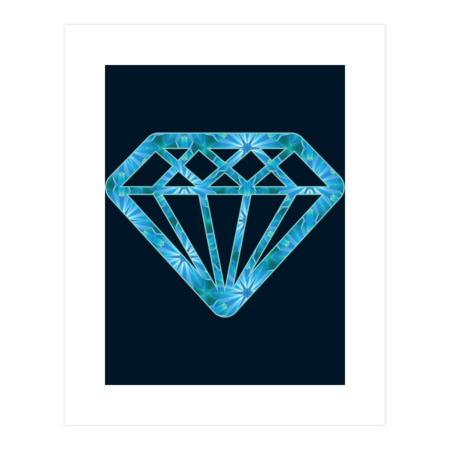 Shiny Blue Shatter Patterned Diamond