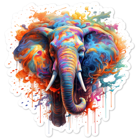 Colorful Elephant Paint Splatter Graphic by AlexaGoodies