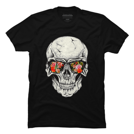 Cool Wild Halloween Floral Skull T-Shirt by TTeeth