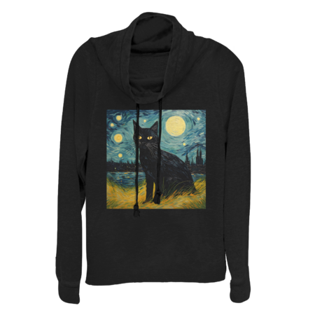 Black Cat Van Gogh style by Tasyato