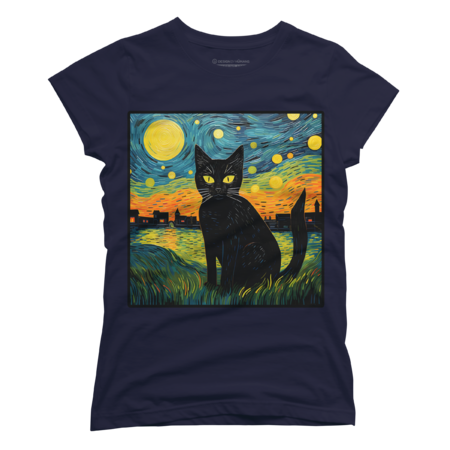 Black Cat Van Gogh style by Tasyato