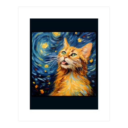Cat Cool Van Gogh style by Tasyato