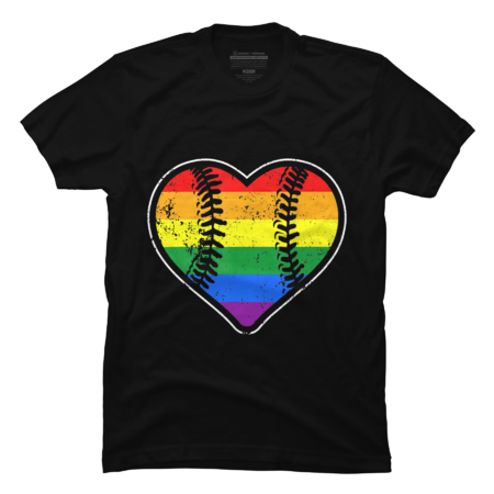 Baseball Softball Heart LGBT Pride Month by HillDeg