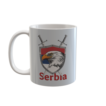 Serbian medieval shield eagle Serbia flag by anetdesign