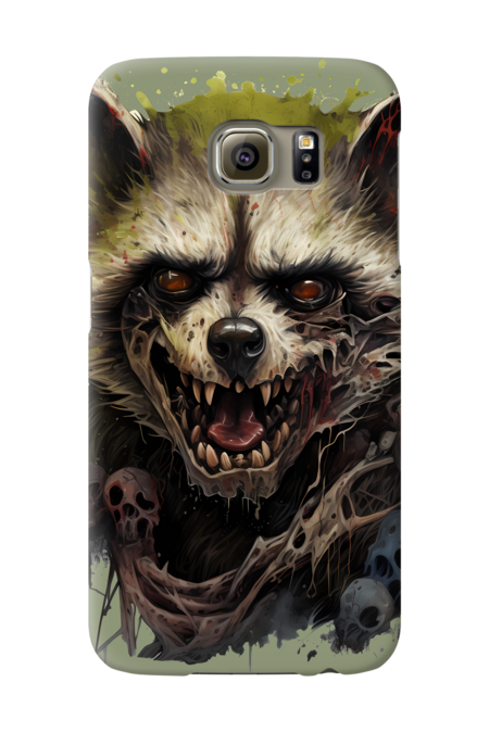 Zombie racoon - halloween art by happycolours