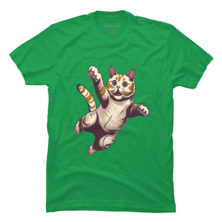 Cute Jumping Cat T-Shirt by Sespen