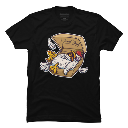 Adorable Chicken Cartoon T-Shirt - Good Food Design by bukko