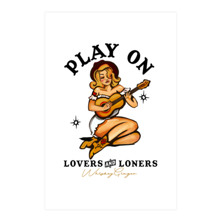 Play On Lovers &amp; Loners: Retro Sailor Jerry Style Guitar Girl by TheWhiskeyGinger