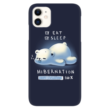 Cute Bear Hibernation - Fluffy Polar Bear - Eat and Sleep by BlancaVidal