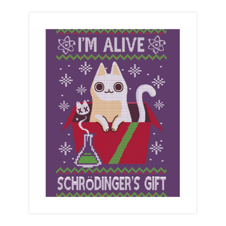 Schrödinger's Gift - Ugly Christmas Sweater - Science christmas by BlancaVidal
