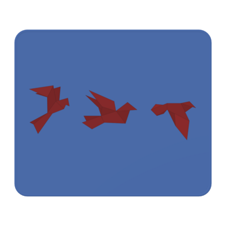 Three Red Origami Birds in Flight by AdrianaOliveira