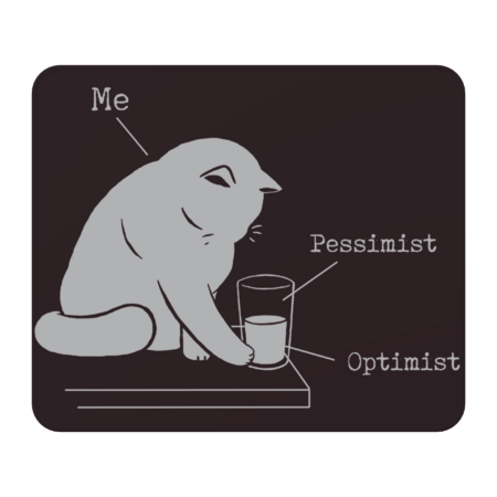Glass Graphic - Optimist and Pessimist - Funny Cat by BlancaVidal