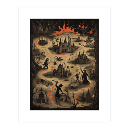 Horror Poster with Witches and Ghosts by artado