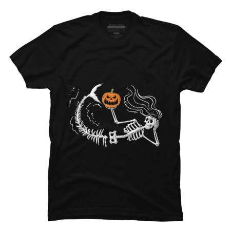 Mermaid Skeleton Halloween Jack O Latern by MooddyyShop