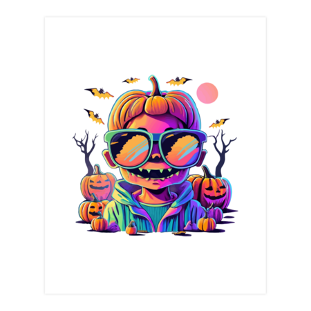 Zombie boy in sunglasses locks eyes with Spooky Halloween style by poornamith