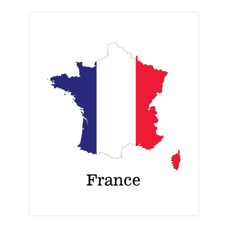 France Flag in Map Souvenir Design