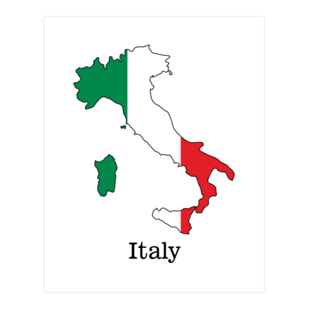 Italy's Flag Within Its Map - Souvenir Collection by RamyHefny