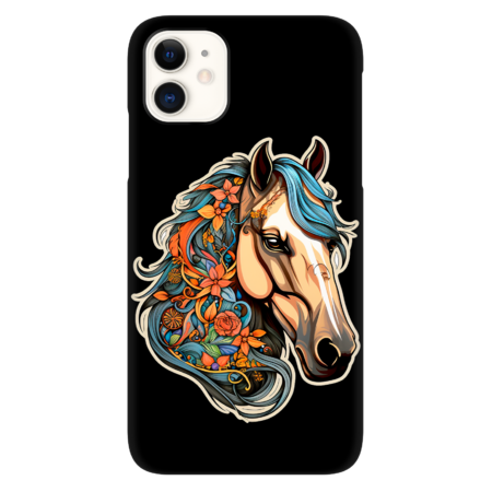 Lovely Horse Head Decorated With Flowers Graphic by AlexaGoodies
