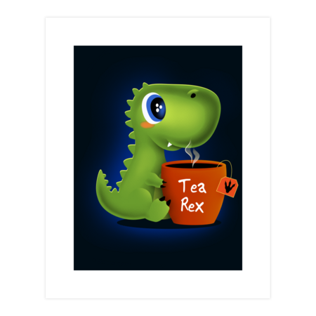 Tea Rex - cute baby t-rex by eriondesigns