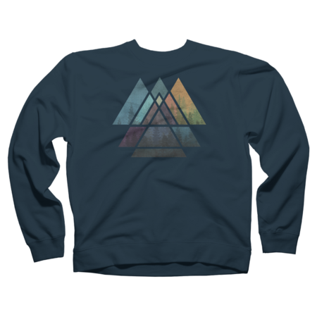 Sacred Geometric Triangles - Colorful Grunge Misty Forest by Maryedenoa