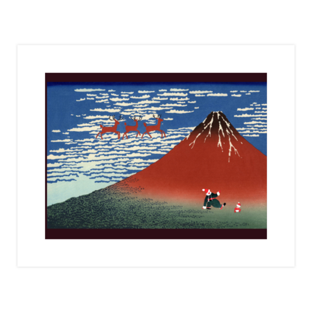 Fuji Mountains in Christmas, Japanese Art by bcstudio
