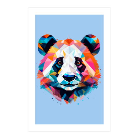 Colorful Geometrical Panda Head Graphic by AlexaGoodies
