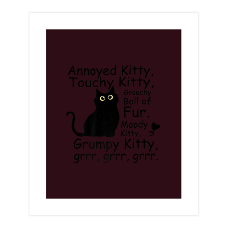 Annoyed Grumpy Grumpy Kitty T-Shirt, Touchy Moody by mouadMD