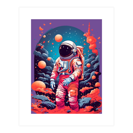 Comrade cosmonaut walking in unexplored space by Otaizart