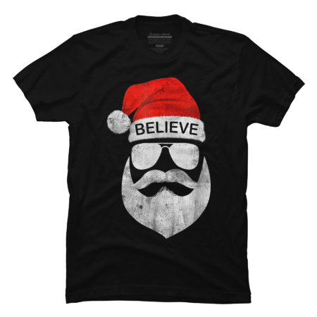 Believe Quote On Santa Hat Mustache Family Reunion Christmas