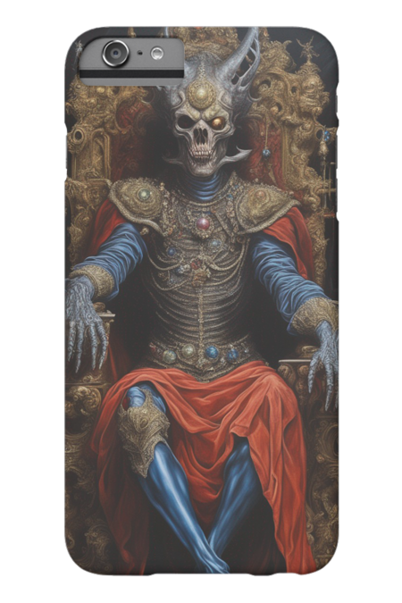 Alien Undead Lich King sitting on throne painting by PullOCool