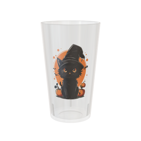 Funny Cat With Witch Hat Pumpkin Halloween Graphic by AlexaGoodies
