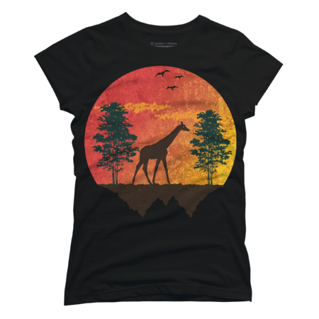 Sunset forest and giraffe by berwies