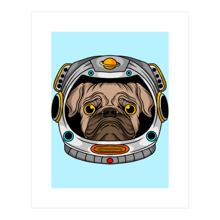 astronaut pug by ShirtpublicTrend