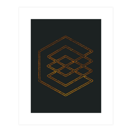 Grunge gold geometric by monkeyonthechair
