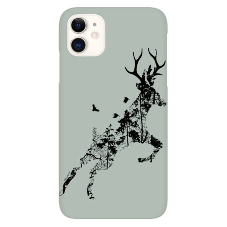 Deer, pines and forest design by Mentiradeloro