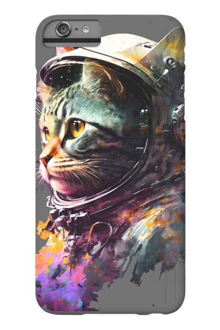 Astronaut Cat in Outer Space Wearing Space Suit