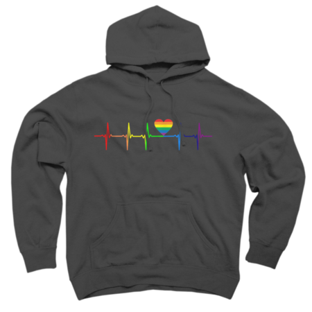 LGBT Rainbow Flag Heartbeat Gay Lesbian Pride by RyanLynnn