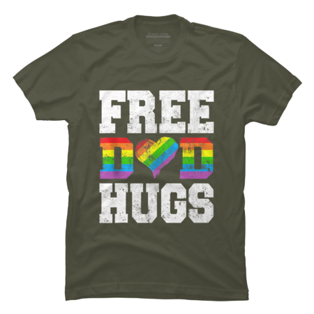 Free Dad Hugs Rainbow Heart LGBT Pride Month by designlab