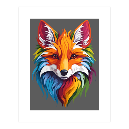 Multicolored vibrant Fox by Printodelo