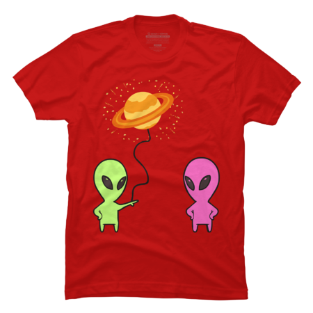 Extraterrestrial Love: Celestial Aliens with Saturn Balloon by LouisHouse