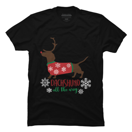 Dachshund All the Way Ugly Christmas Sweater by RyanLynnn