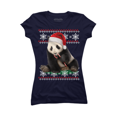 Ugly Christmas Sweater Candy Cane Panda by arthalych