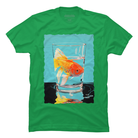 Pop Art Goldfish in glass of water by LoudPress