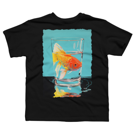 Pop Art Goldfish in glass of water by LoudPress